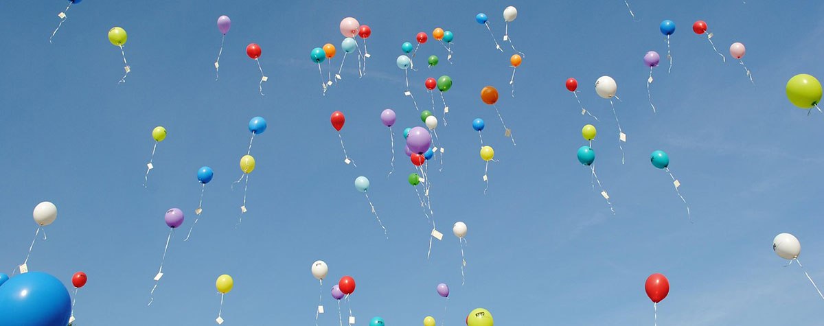 Balloons floating in the sky
